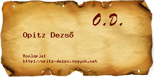 Opitz Dezső névjegykártya