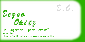 dezso opitz business card